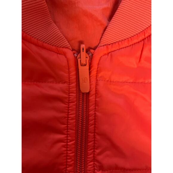 Lululemon Non Stop Reversible Bomber Jacket Womens 4 Bright Orange/Red Primaloft - Picture 4 of 8